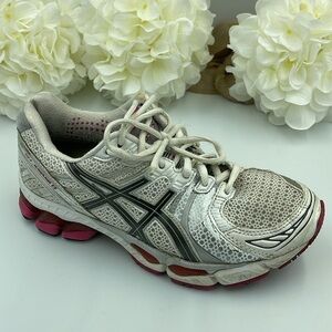 ASICS Gel Kayano 17 Running Shoes White Pink Size 7.5